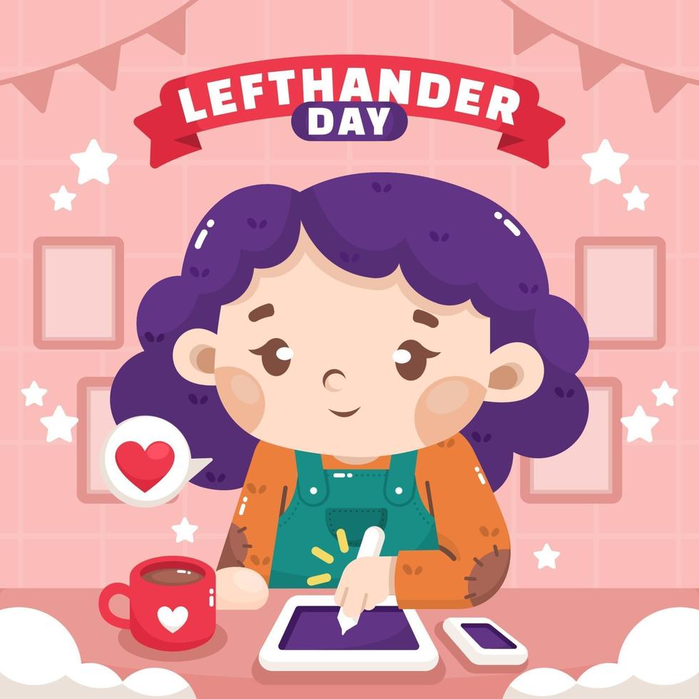Left Handers Day Greeting Card vector