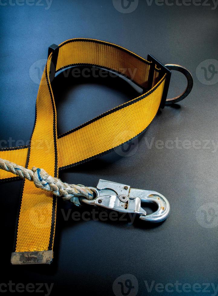Hook and rope with Yellow belt of Safety Equipment photo