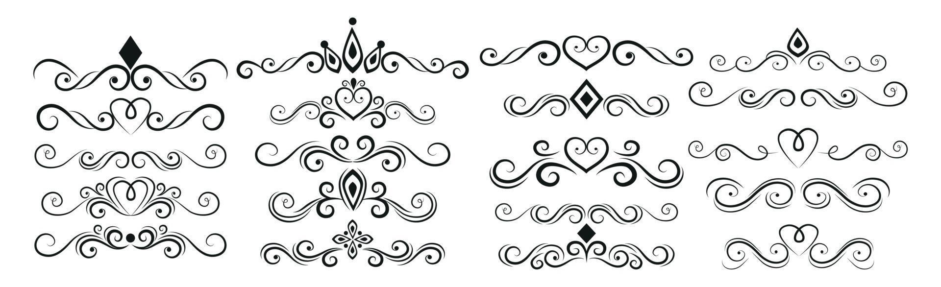 Seth selection of various line ornaments elements - Vector