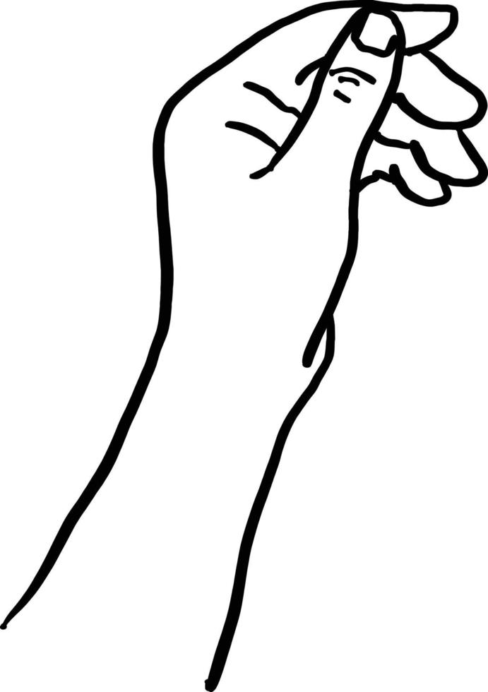Doodle mano sosteniendo algo ilustración vectorial vector