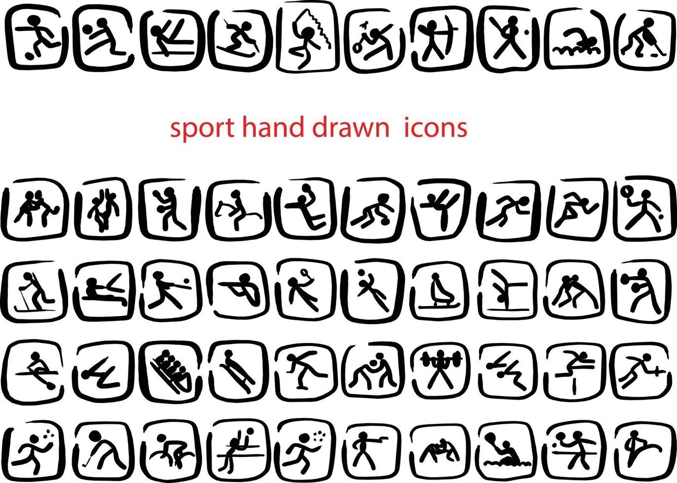 set doodle sport icons vector illustration