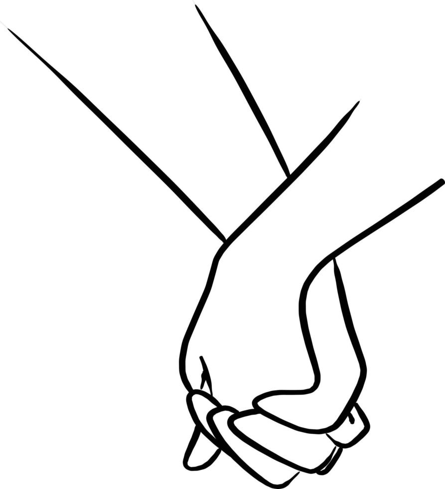 close-up lover holding hand vector