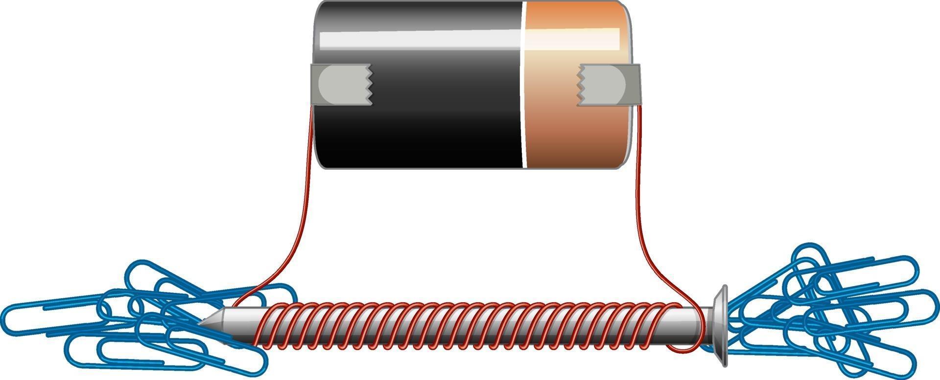 diagrama de circuito con batería y tuerca vector