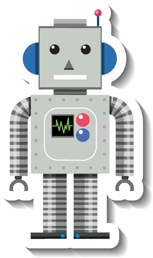 Robot toy cartoon on white background vector