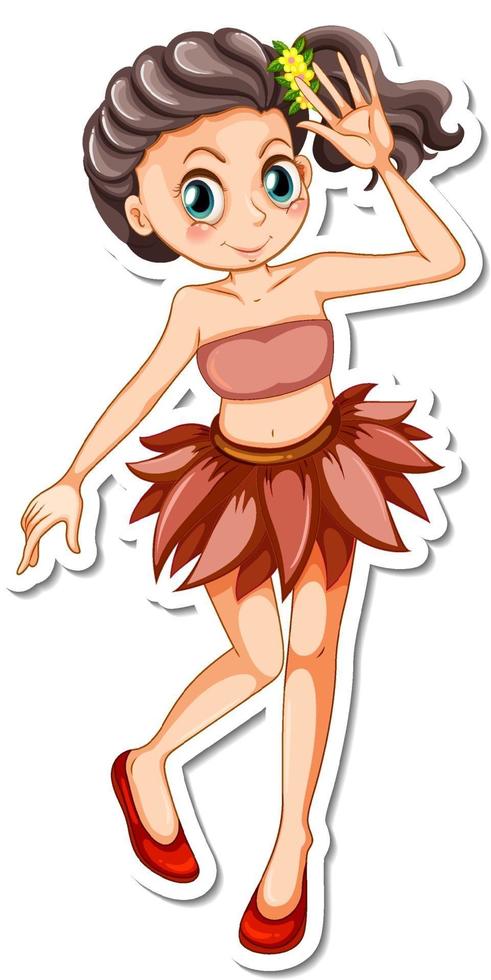 Cute fairy cartoon character sticker vector