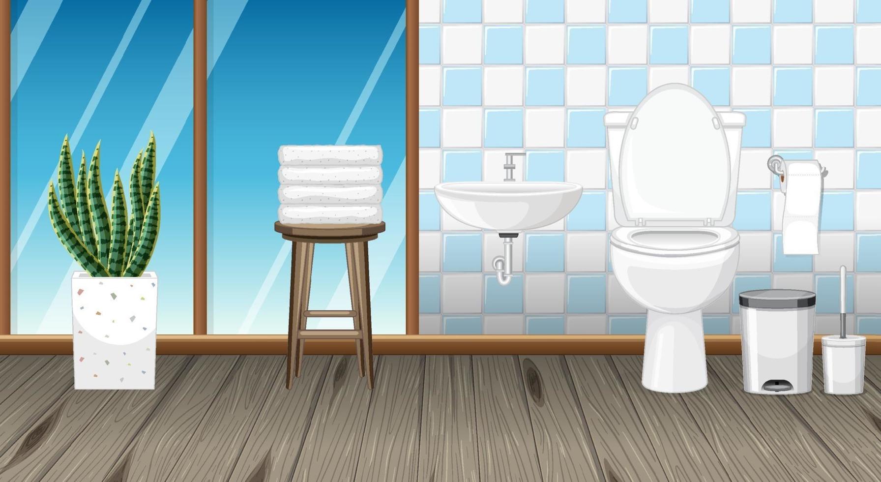 Bathroom interior design with furniture vector