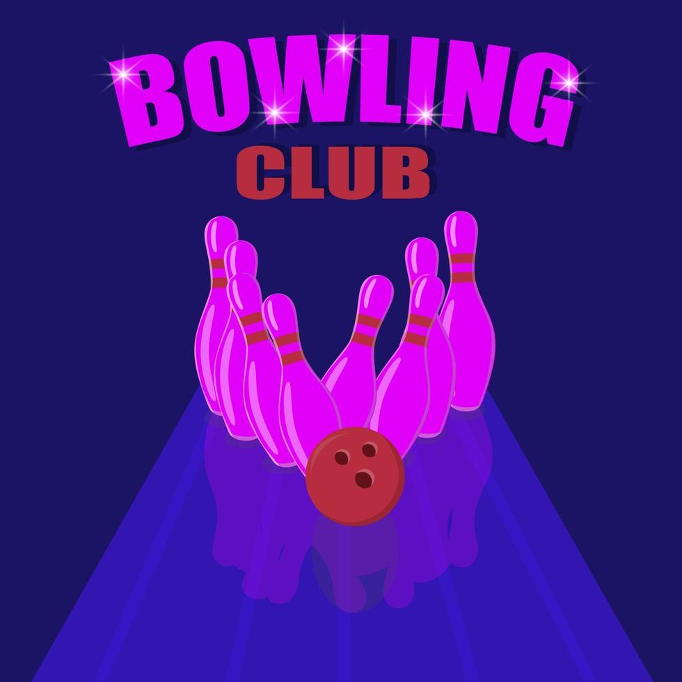 Bowling.   Vector illustration.