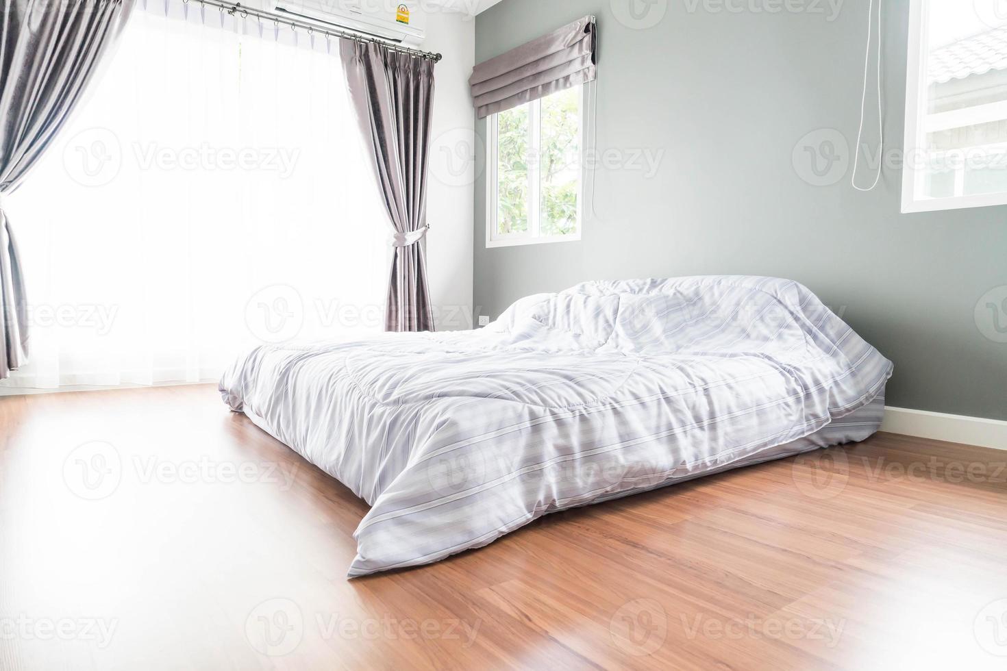 Bed decoration in bedroom interior - Vintage Light Filter photo