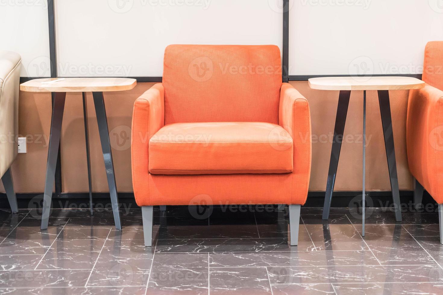 Empty orange chair interior decoration in living room photo