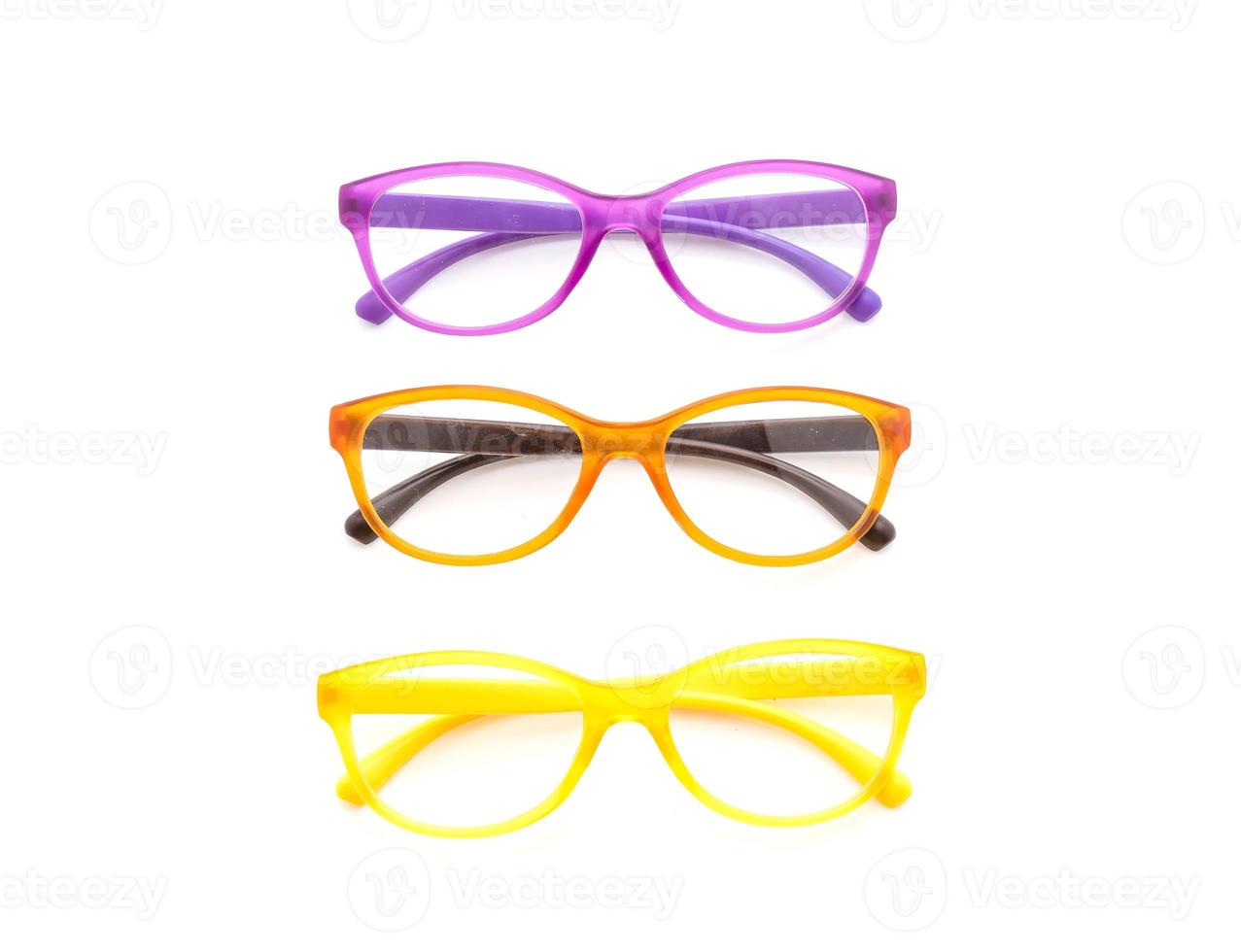 Eyeglasses, spectacles or glasses on white background photo