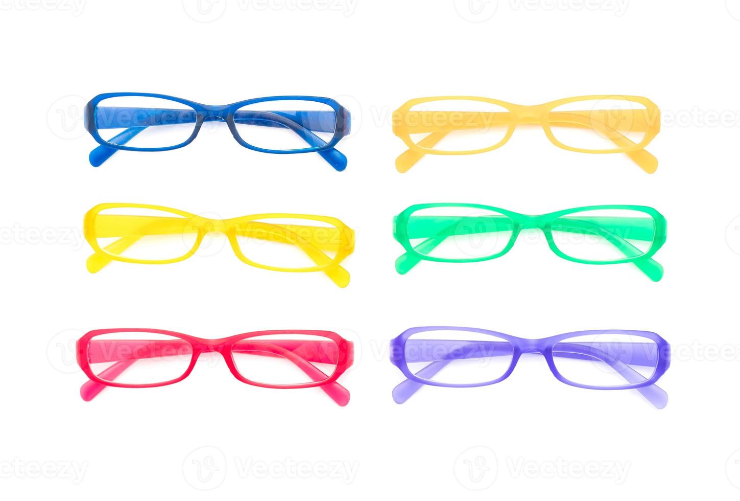 Eyeglasses, spectacles or glasses on white background photo