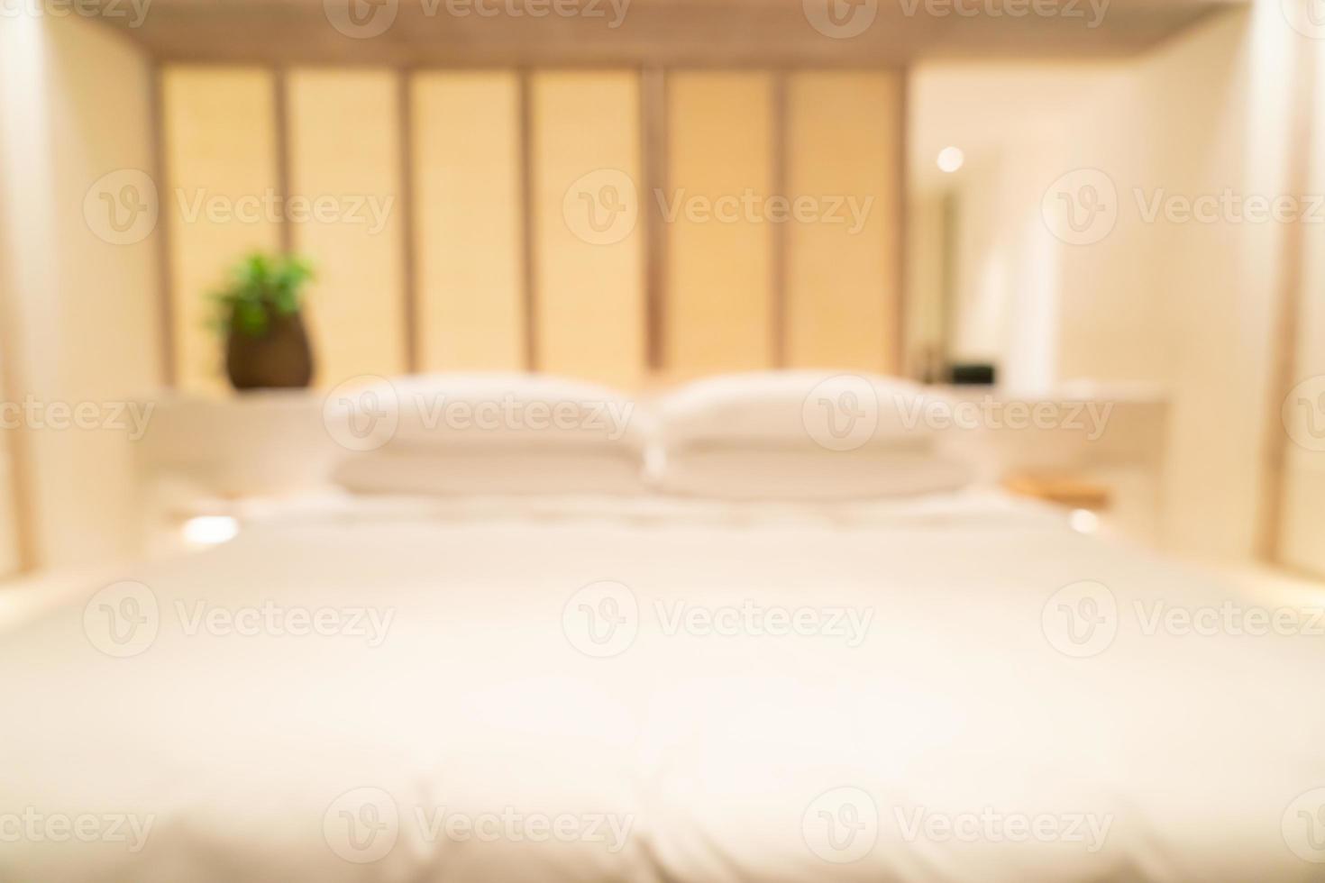 Desenfoque abstracto interior de dormitorio de hotel de lujo resort para el fondo foto