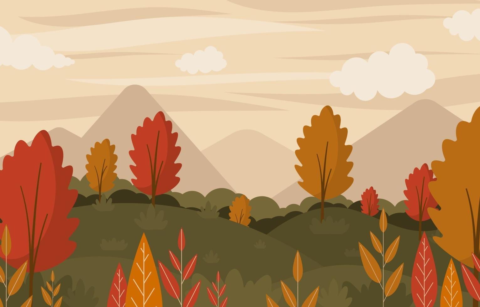 fondo de paisaje de otoño vector