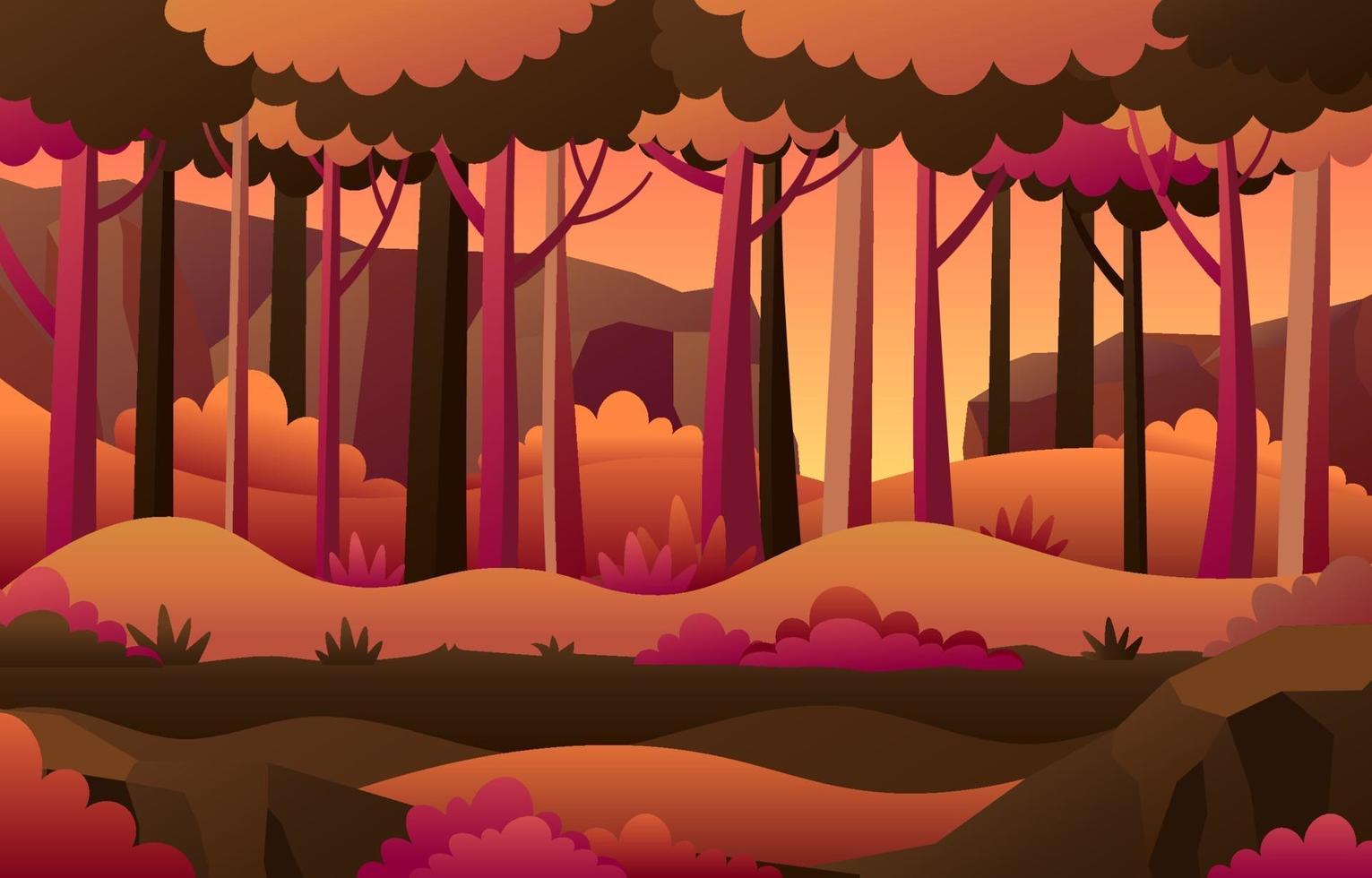 Autumn Forest Scenery vector