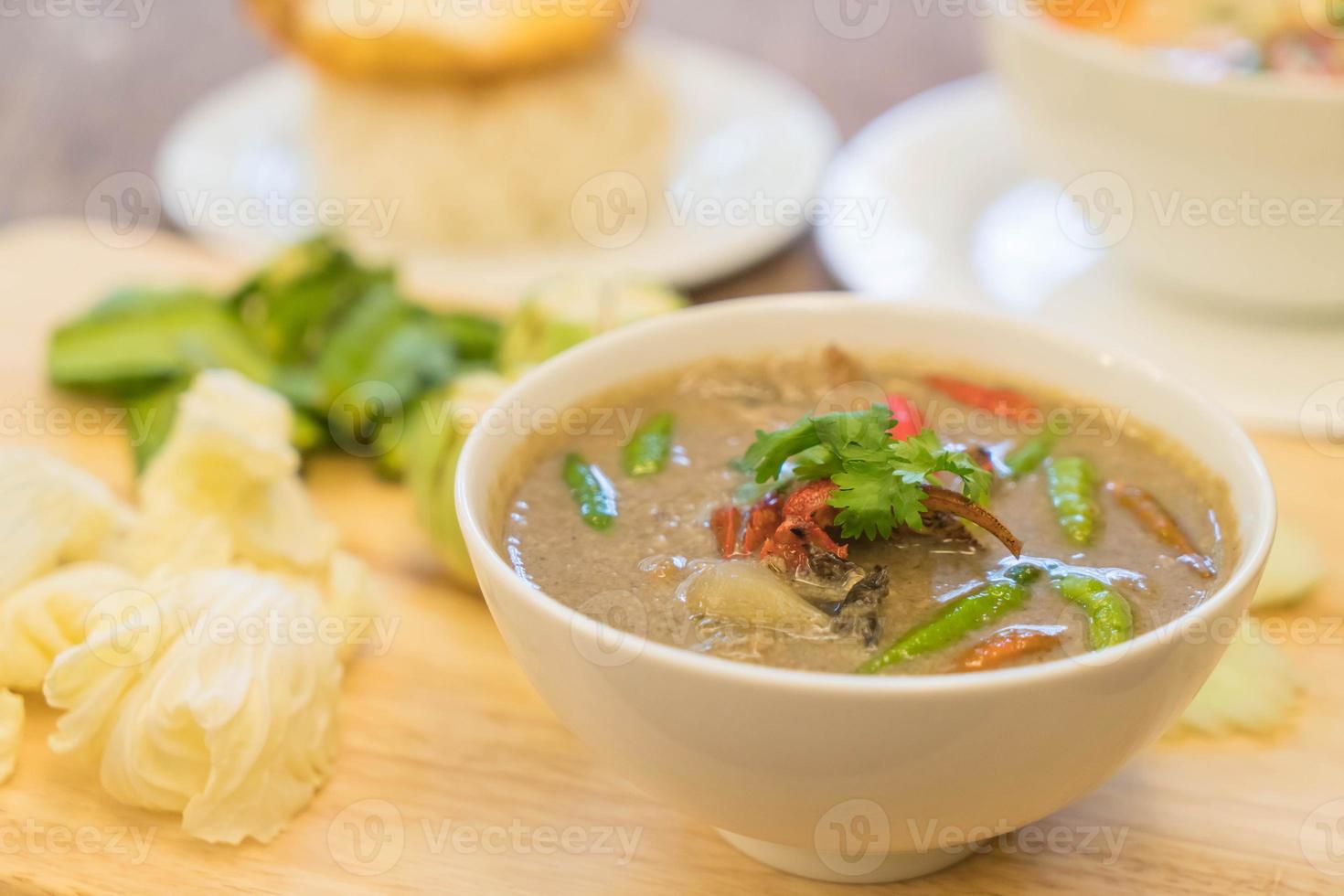 Crab in coconut soup or Crab stew photo