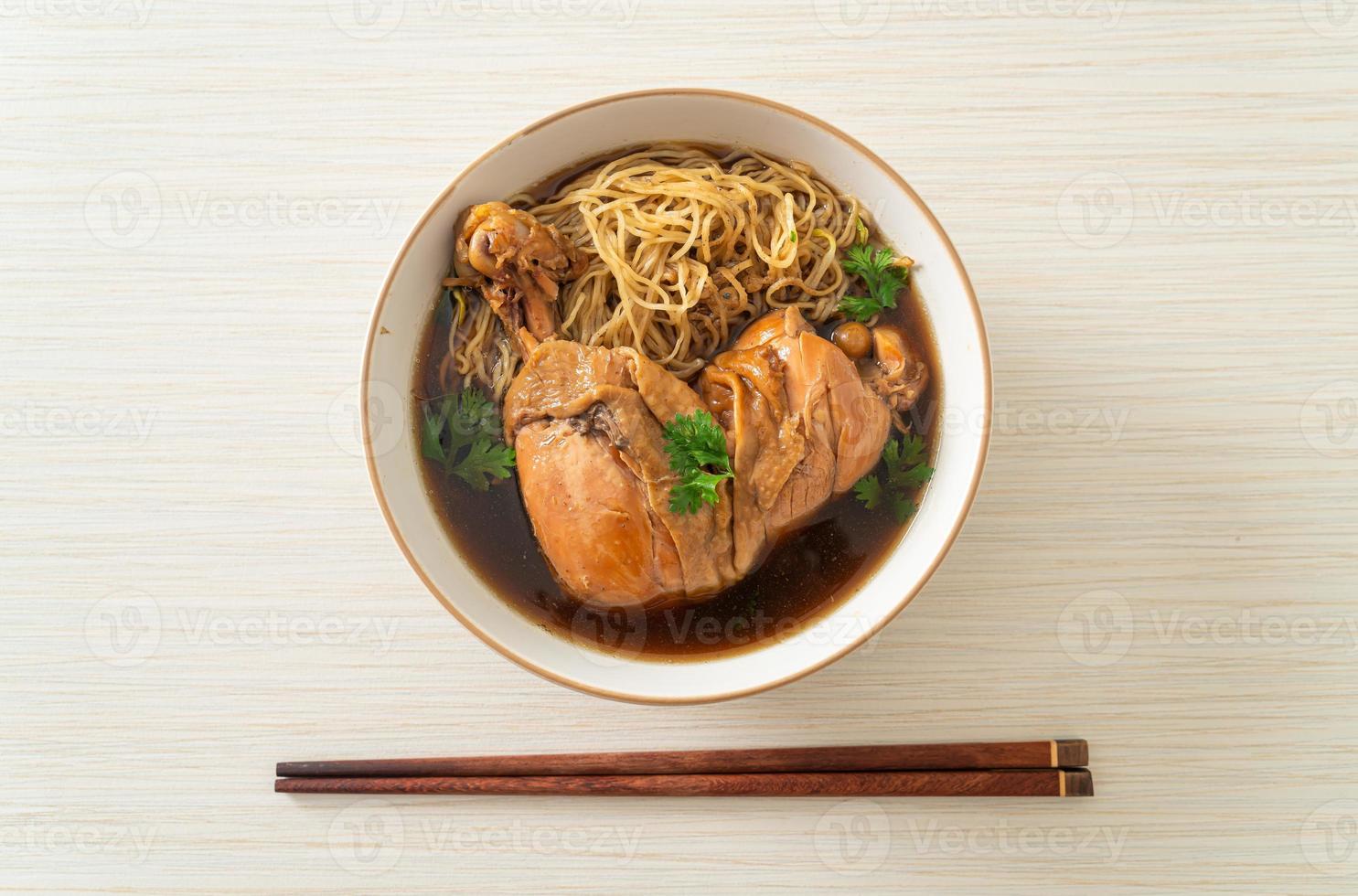 Noodles with Braised Chicken in Brown Soup photo