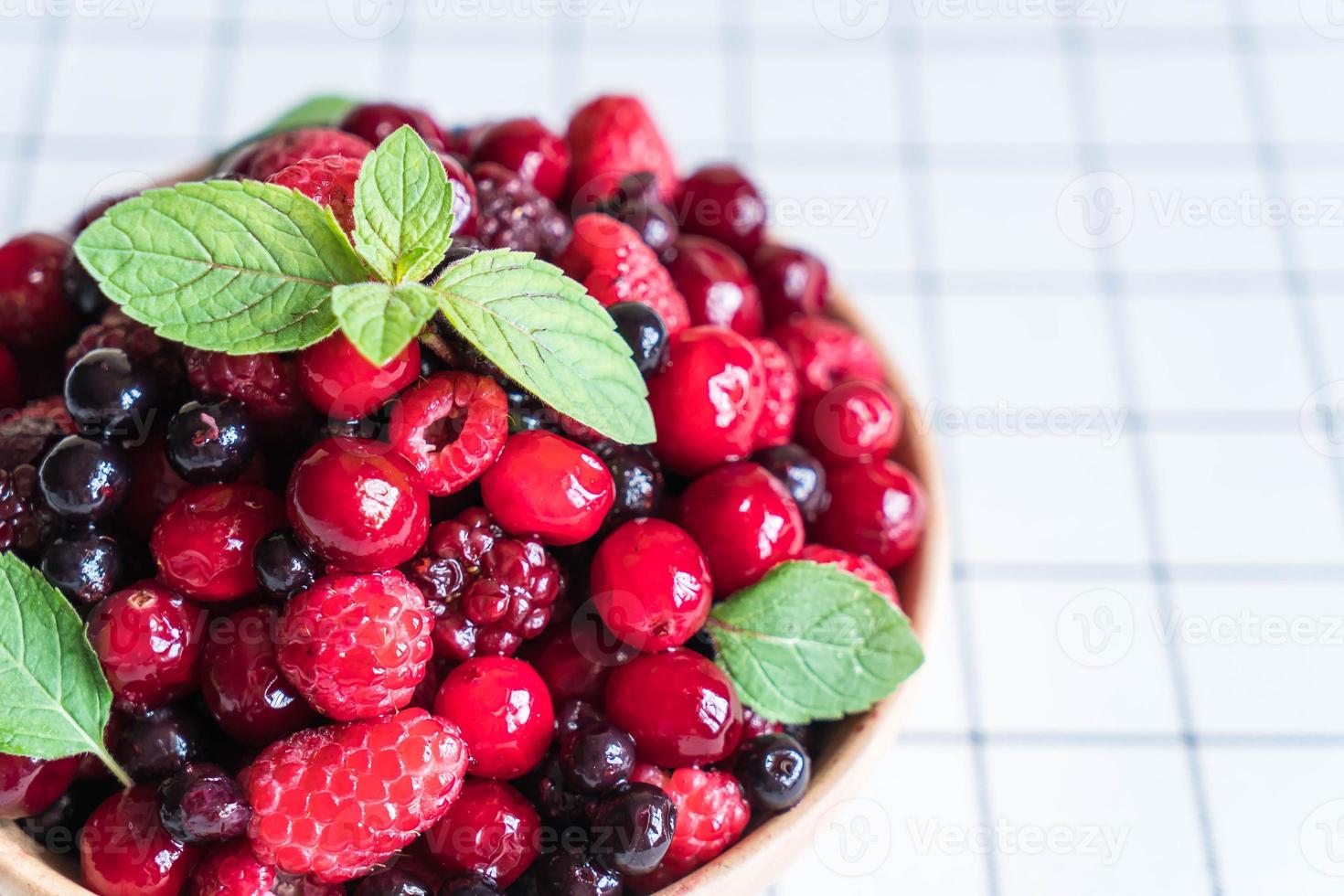 Frozen mixed berry on the table photo