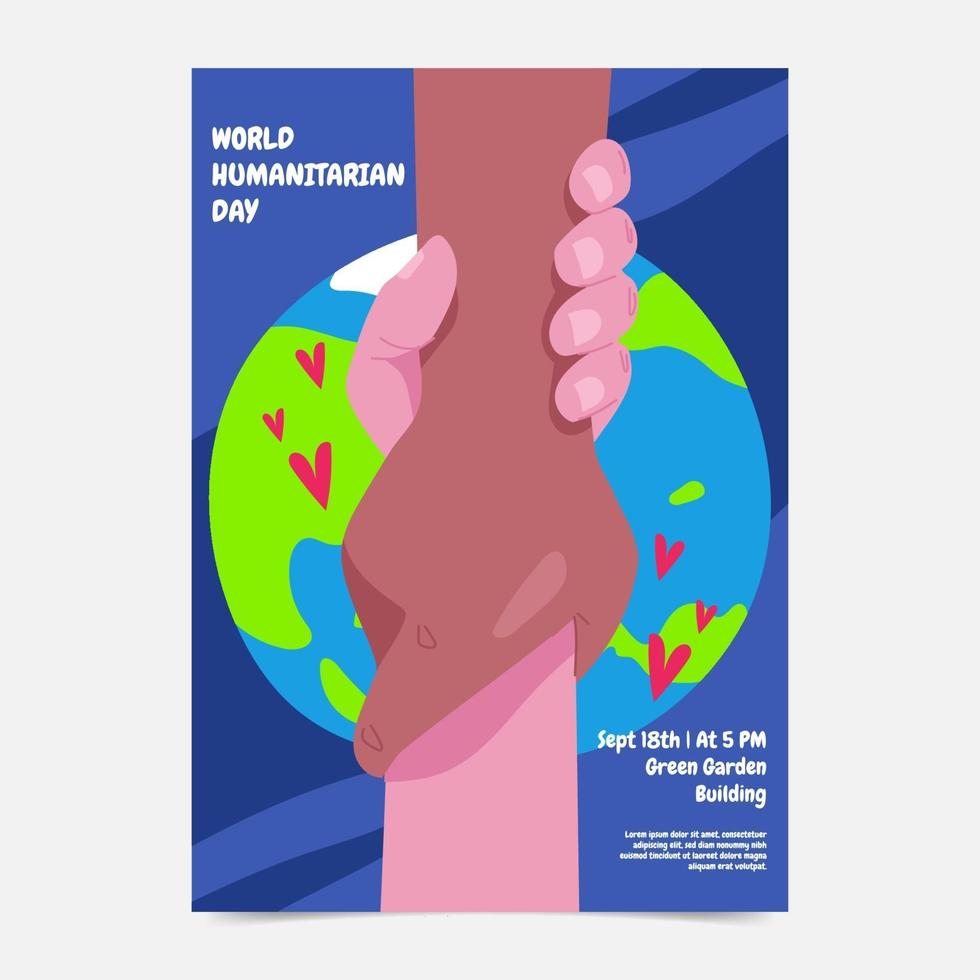 cartel del día humanitario vector