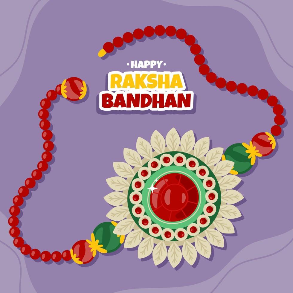 pulsera rakhi dibujada a mano para la celebración raksha bandhan vector