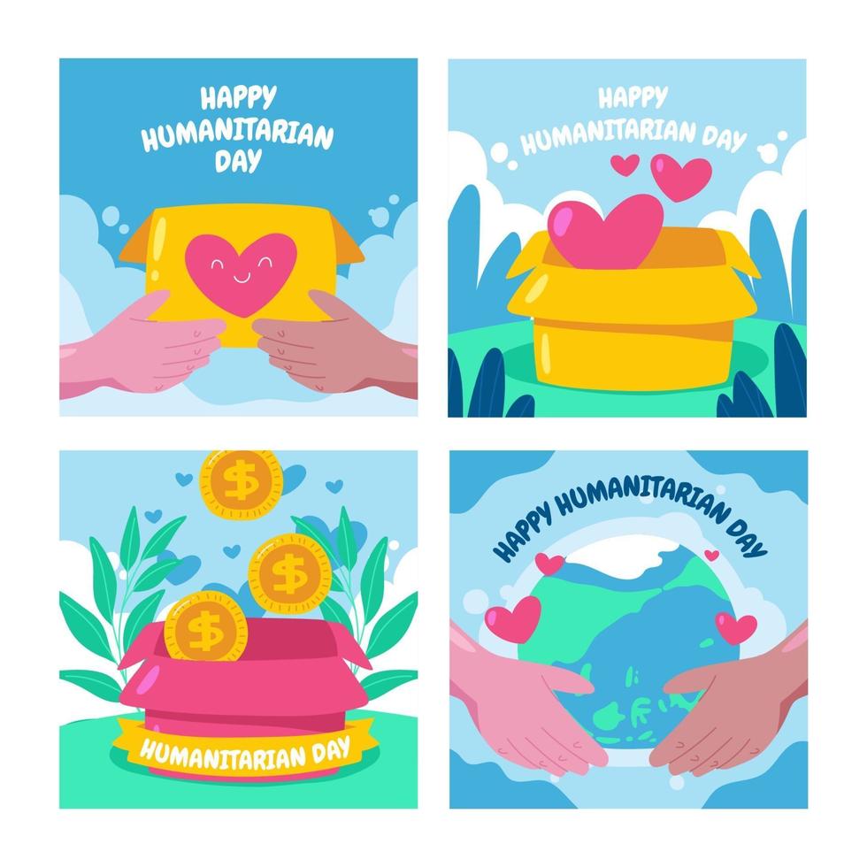 Humanitarian Day Card Pack vector