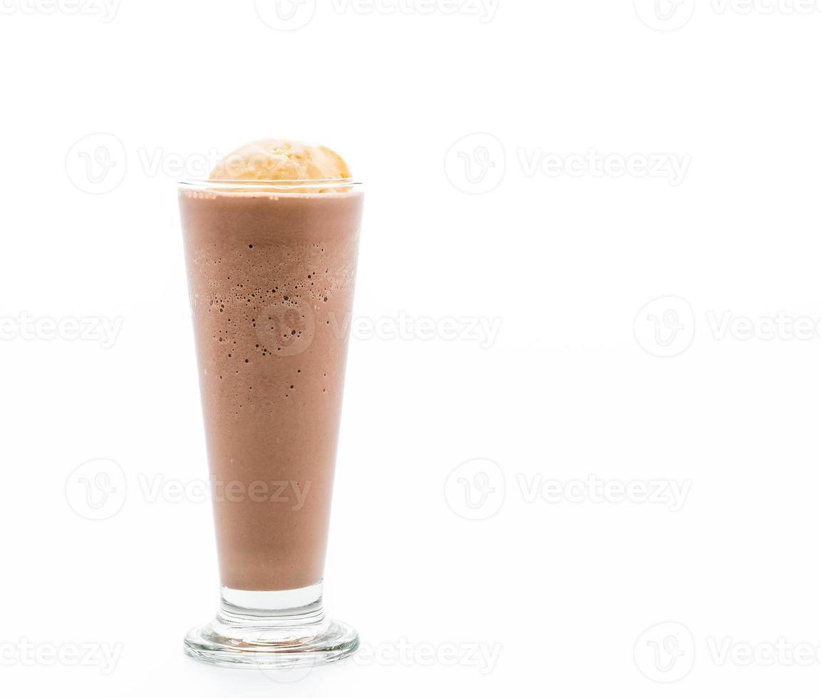 Chocolate frappe with vanilla ice cream on top photo