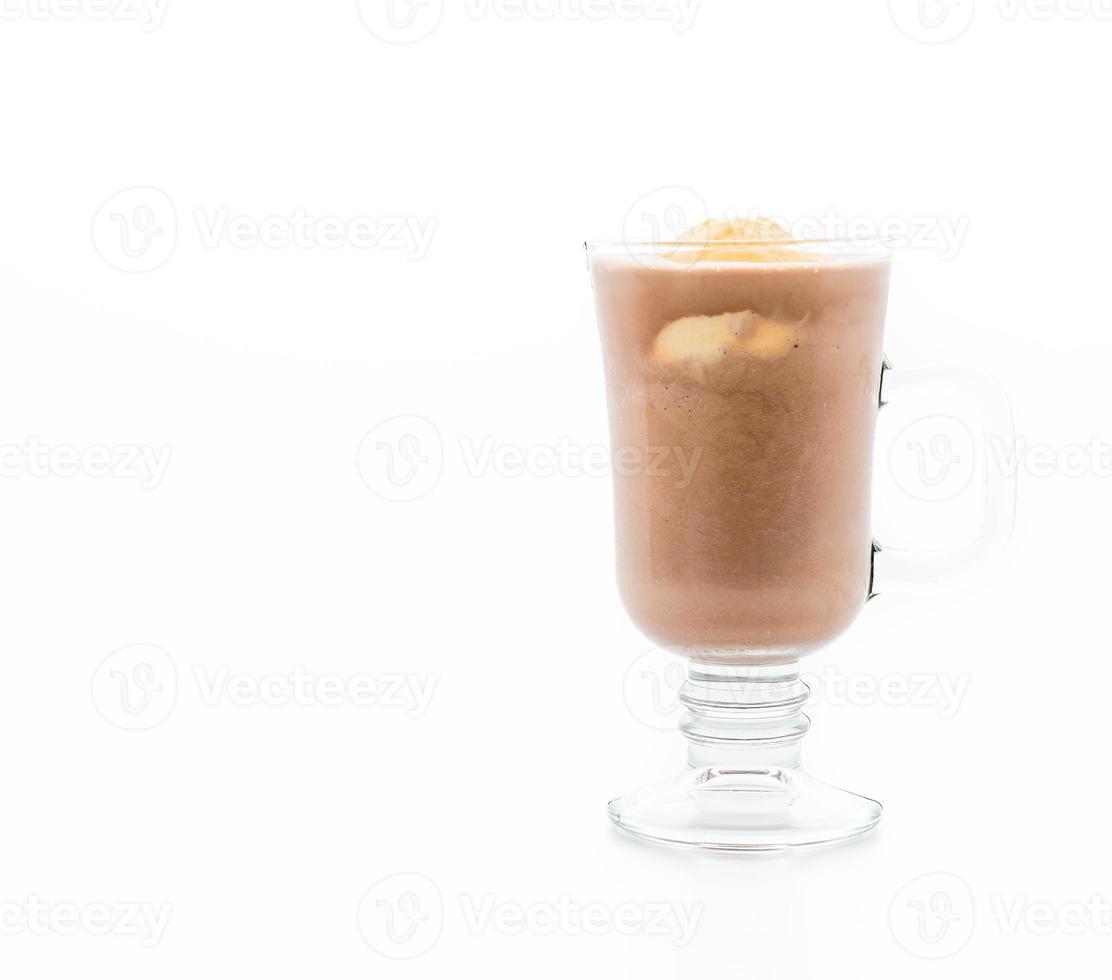 Chocolate frappe with vanilla ice cream on top photo