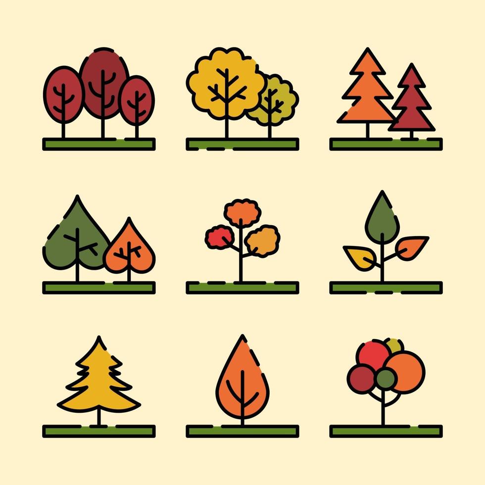 Trees in Autumn Season vector