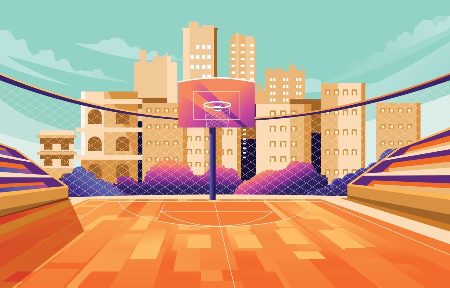 Outdoor Stadium Basketball Background vector