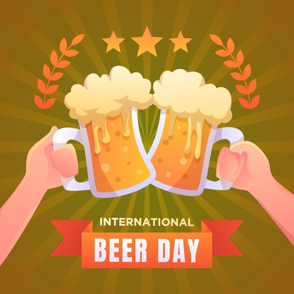 feliz dia internacional de la cerveza vector