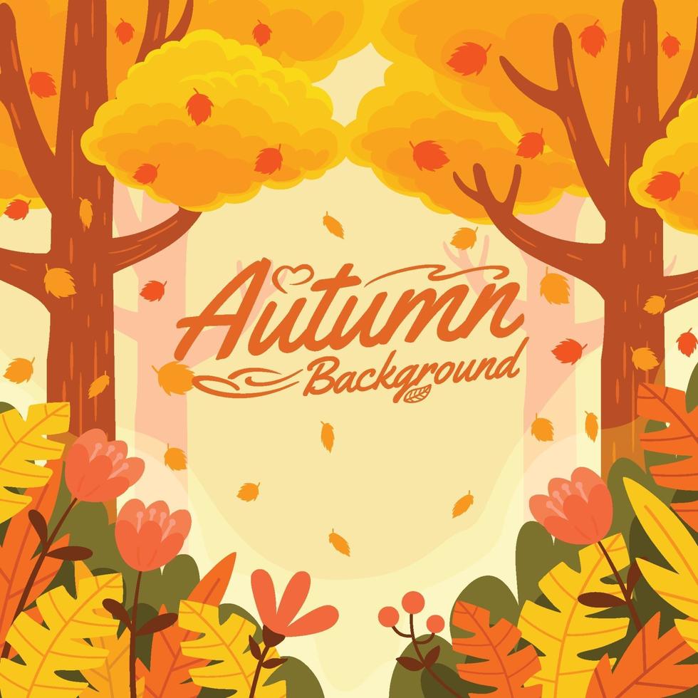 paisaje de bosque de otoño vector