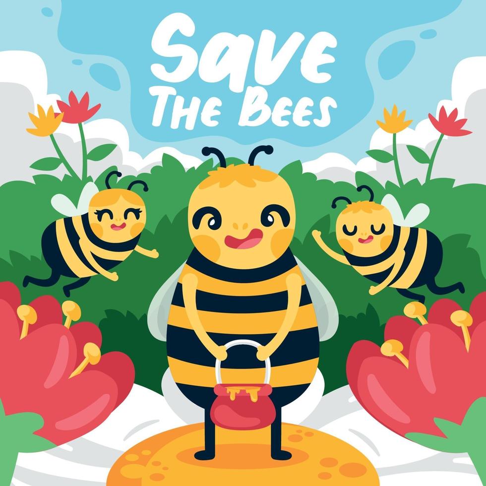 protección de la abeja de miel vector
