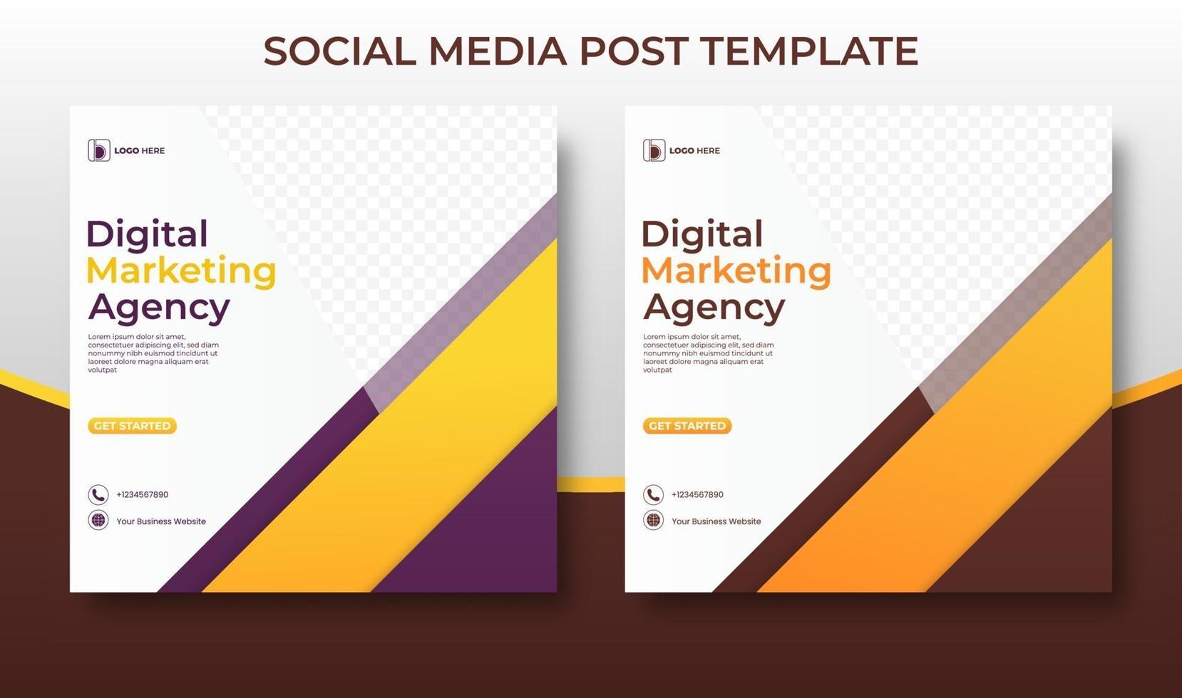 Digital Marketing Agency Social Media template. vector