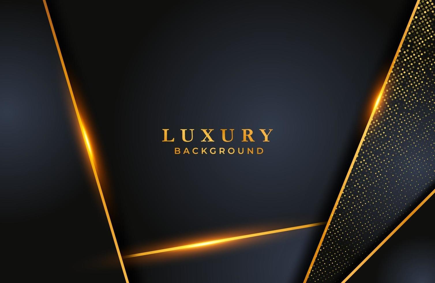 Abstract luxury elegant black  background with gold particle elements vector