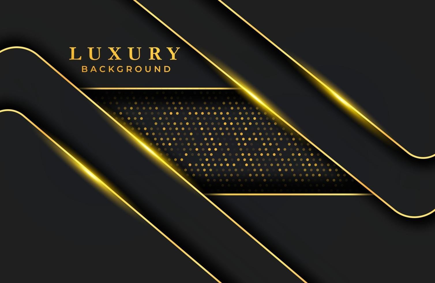 Abstract luxury elegant black  background with gold particle elements vector