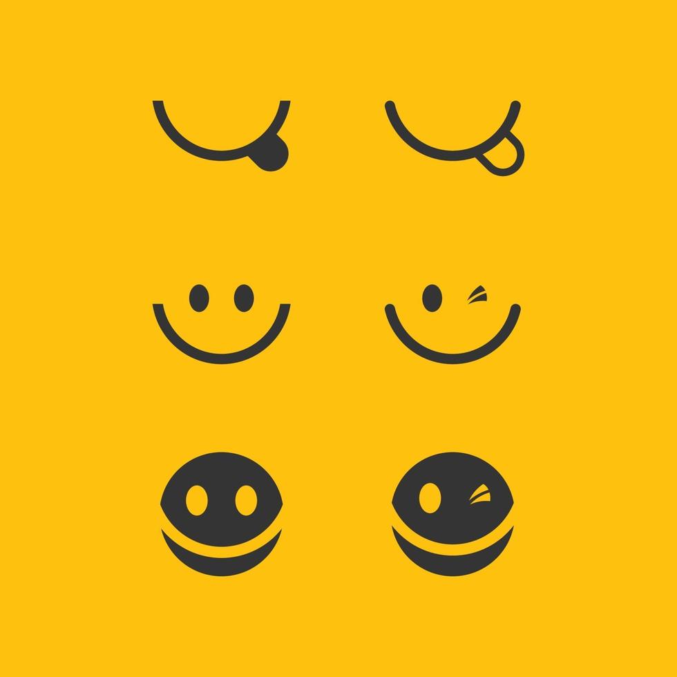 icono de sonrisa logo vector diseño feliz emoticon y vector emoji felicidad