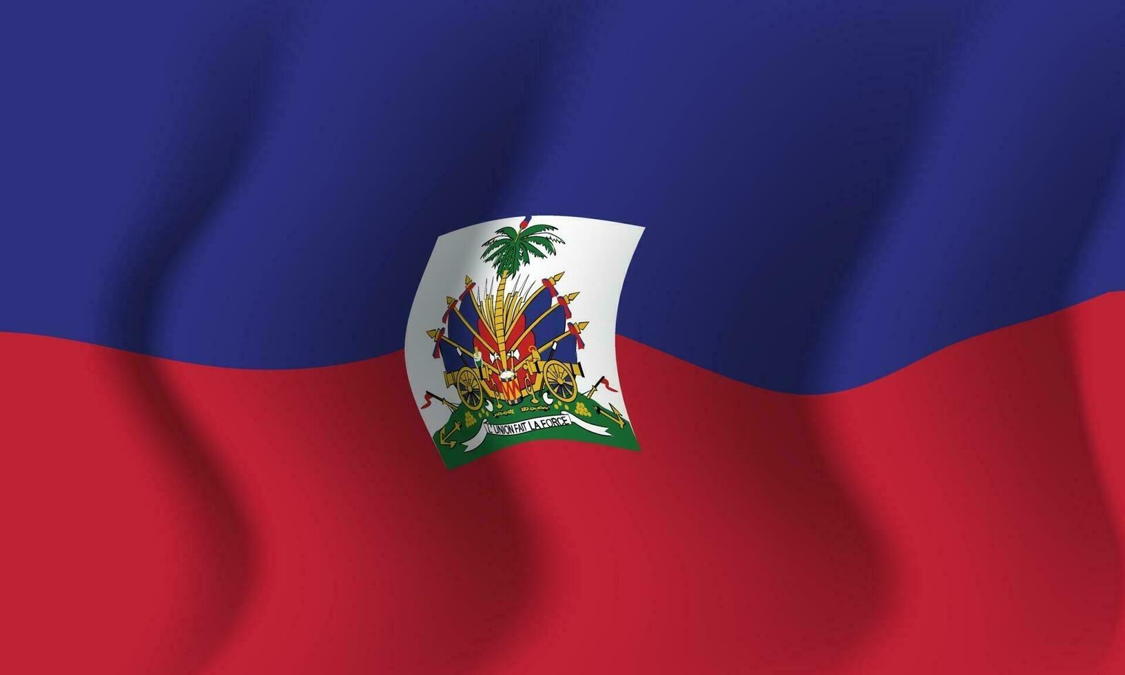 Waving Haiti flag. Background for patriotic national vector