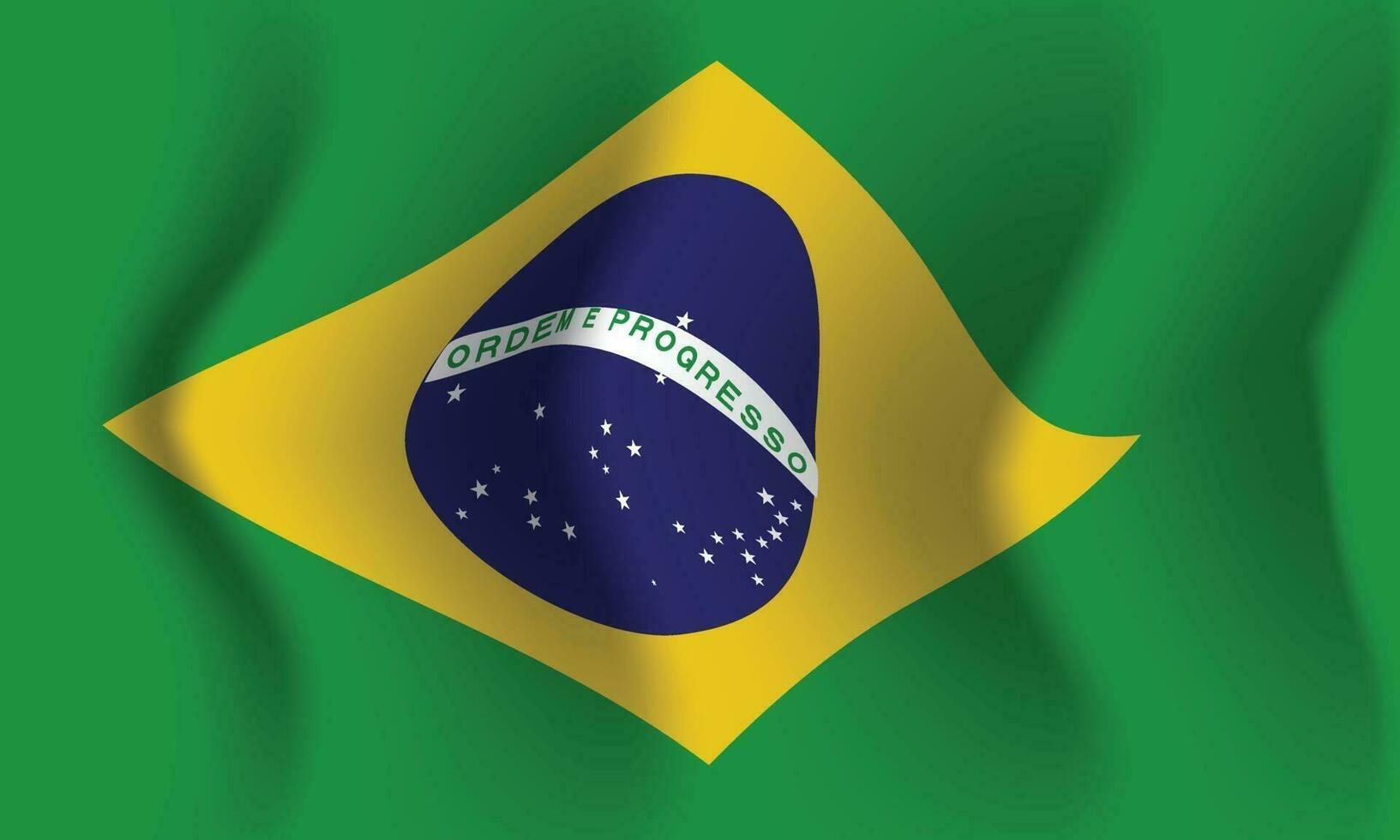 ondeando la bandera de brasil. fondo para patriótico nacional vector