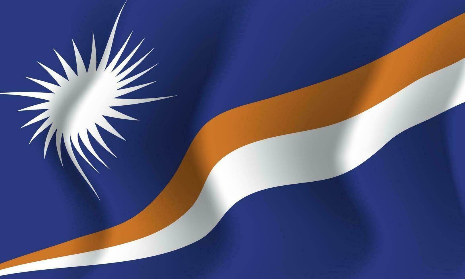 Waving Marshall Islands flag. Background for patriotic national vector