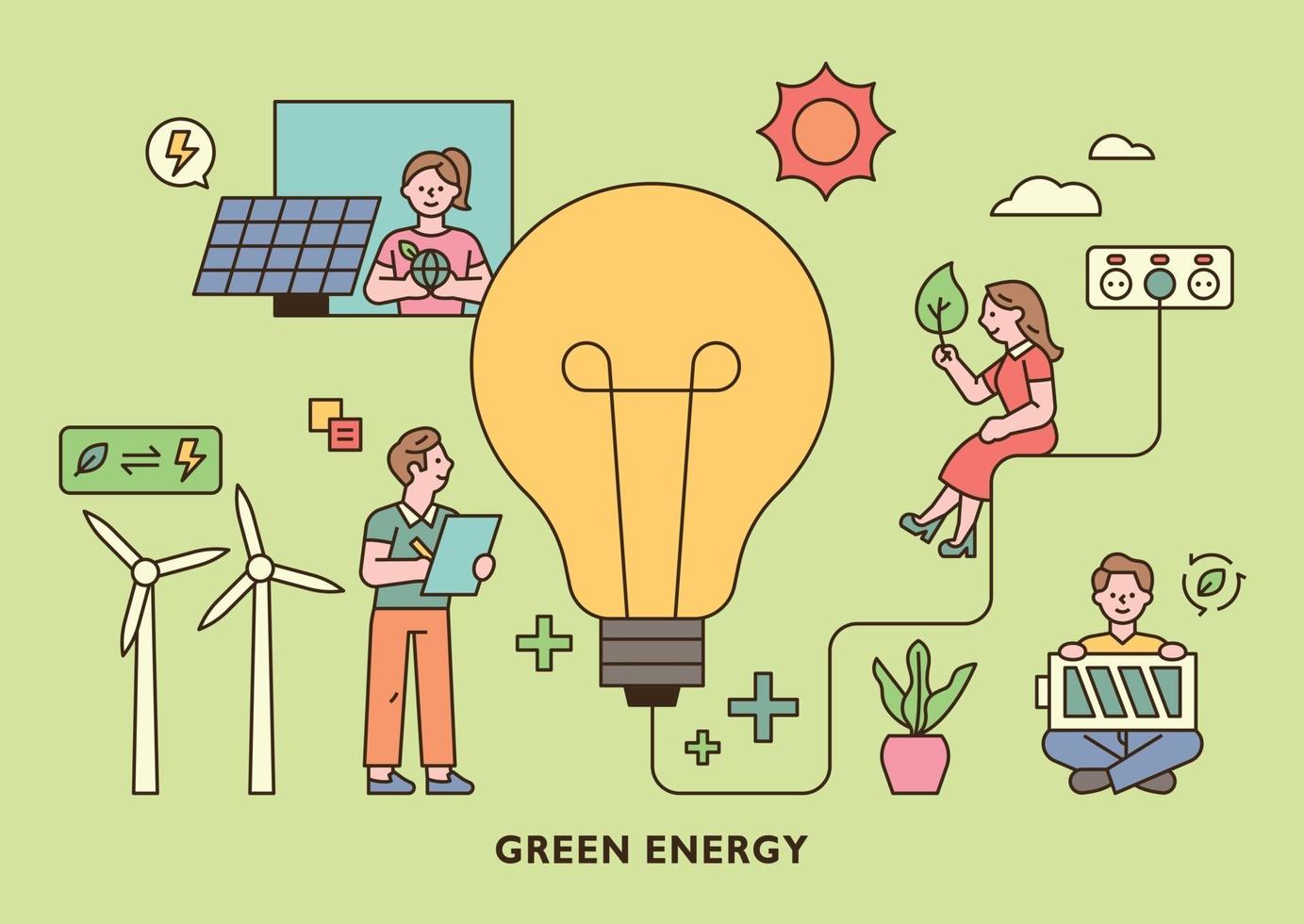 ahorro de energía para el medio ambiente vector