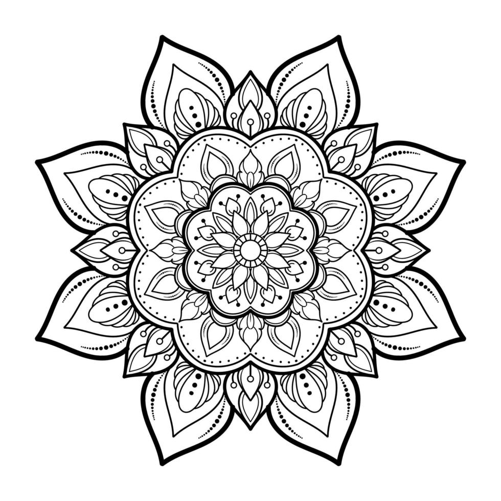 Mandala pattern design with hand drawn vector