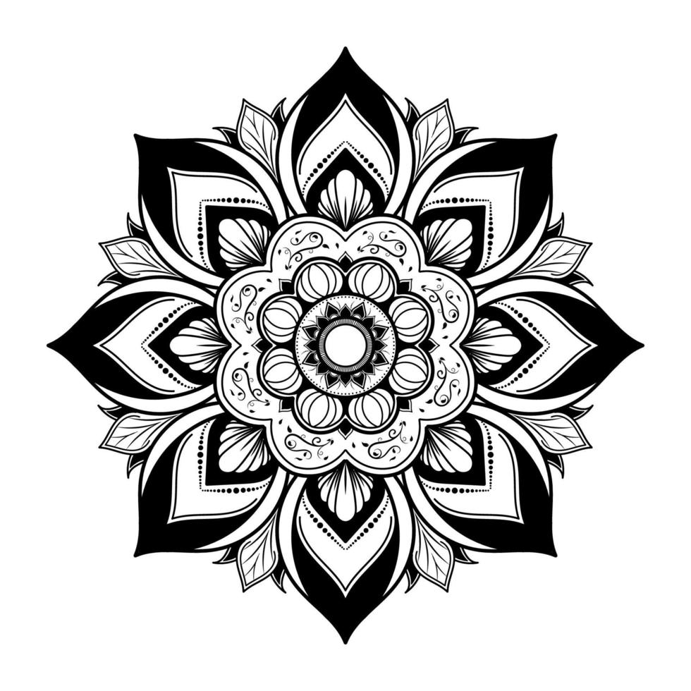Mandala pattern design with hand drawn vector