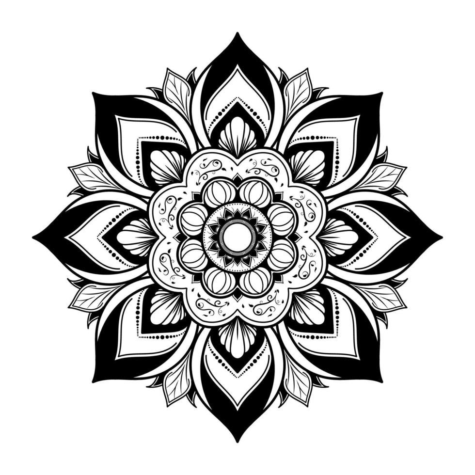 diseño de patrón de mandala con dibujado a mano vector