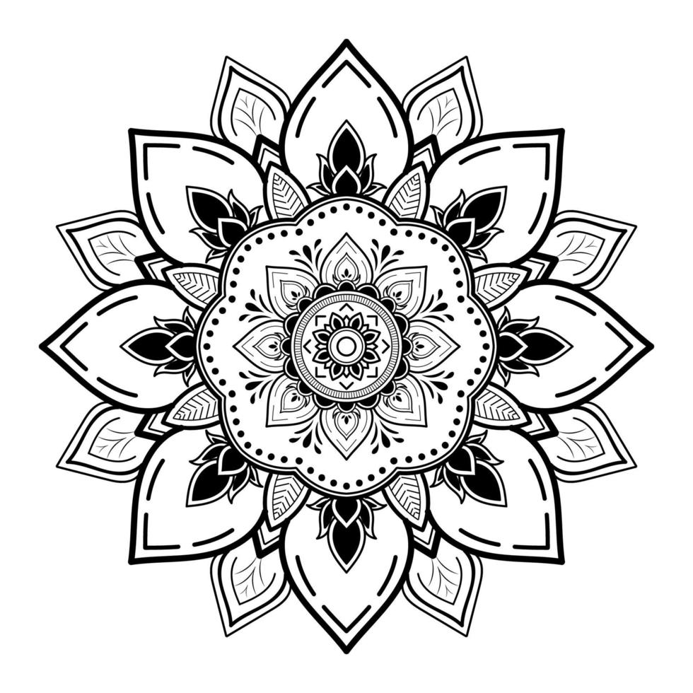 Mandala pattern design with hand drawn vector
