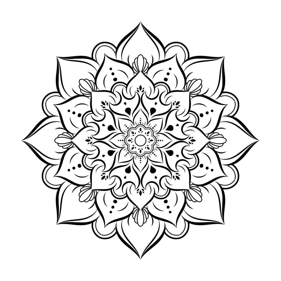 diseño de patrón de mandala con dibujado a mano vector