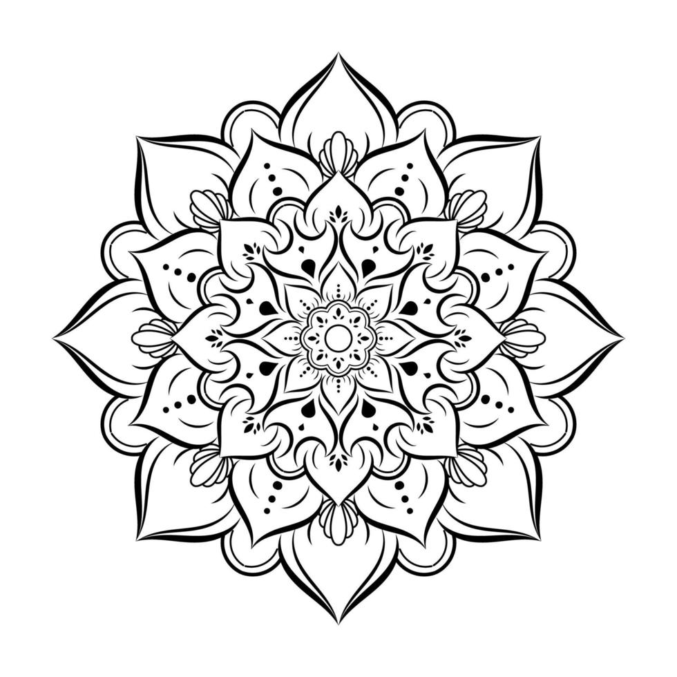 Mandala pattern design with hand drawn vector