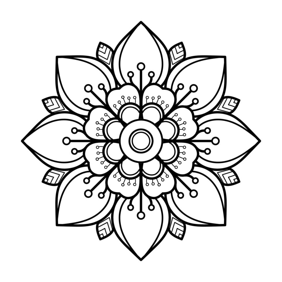 Mandala pattern design with hand drawn vector