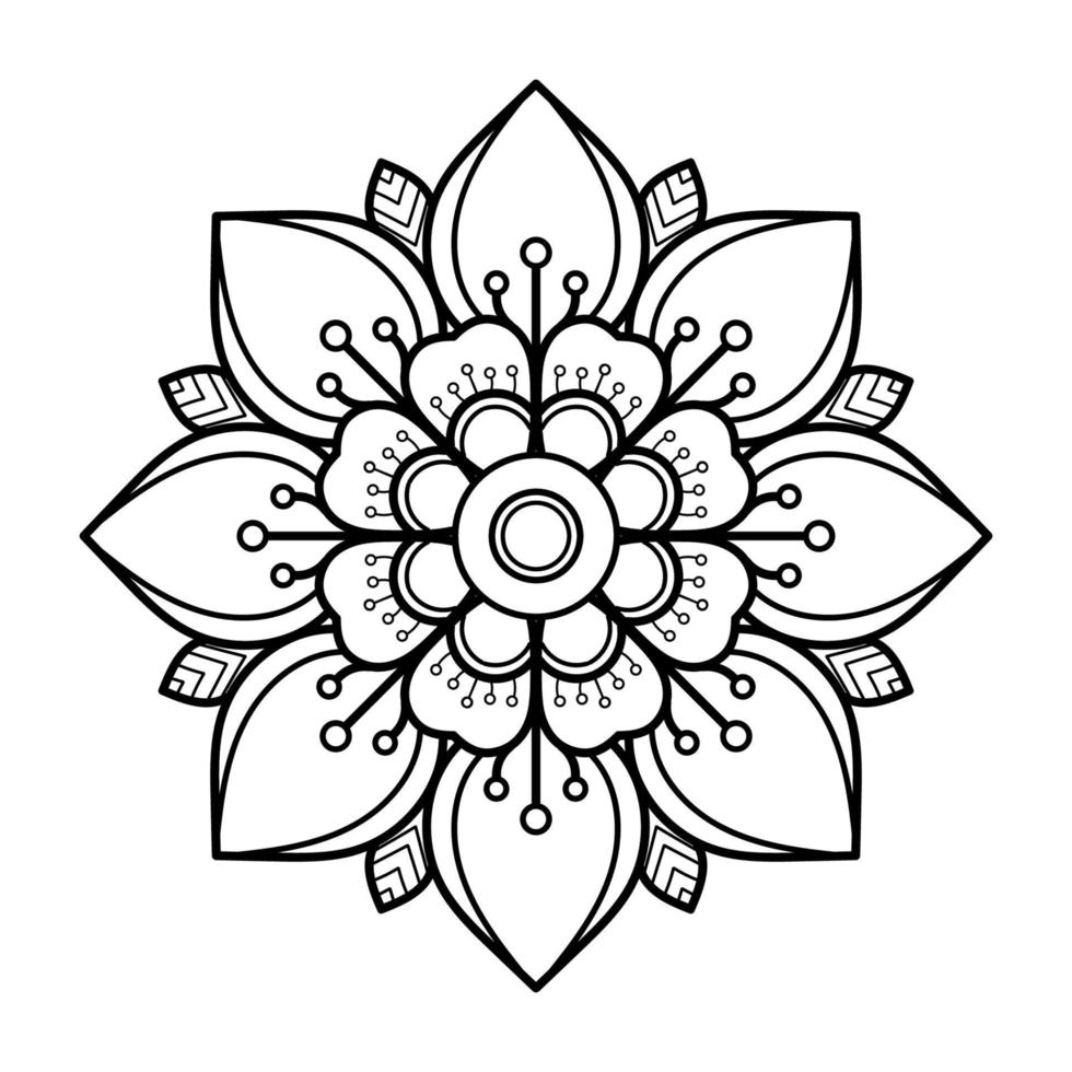 diseño de patrón de mandala con dibujado a mano vector