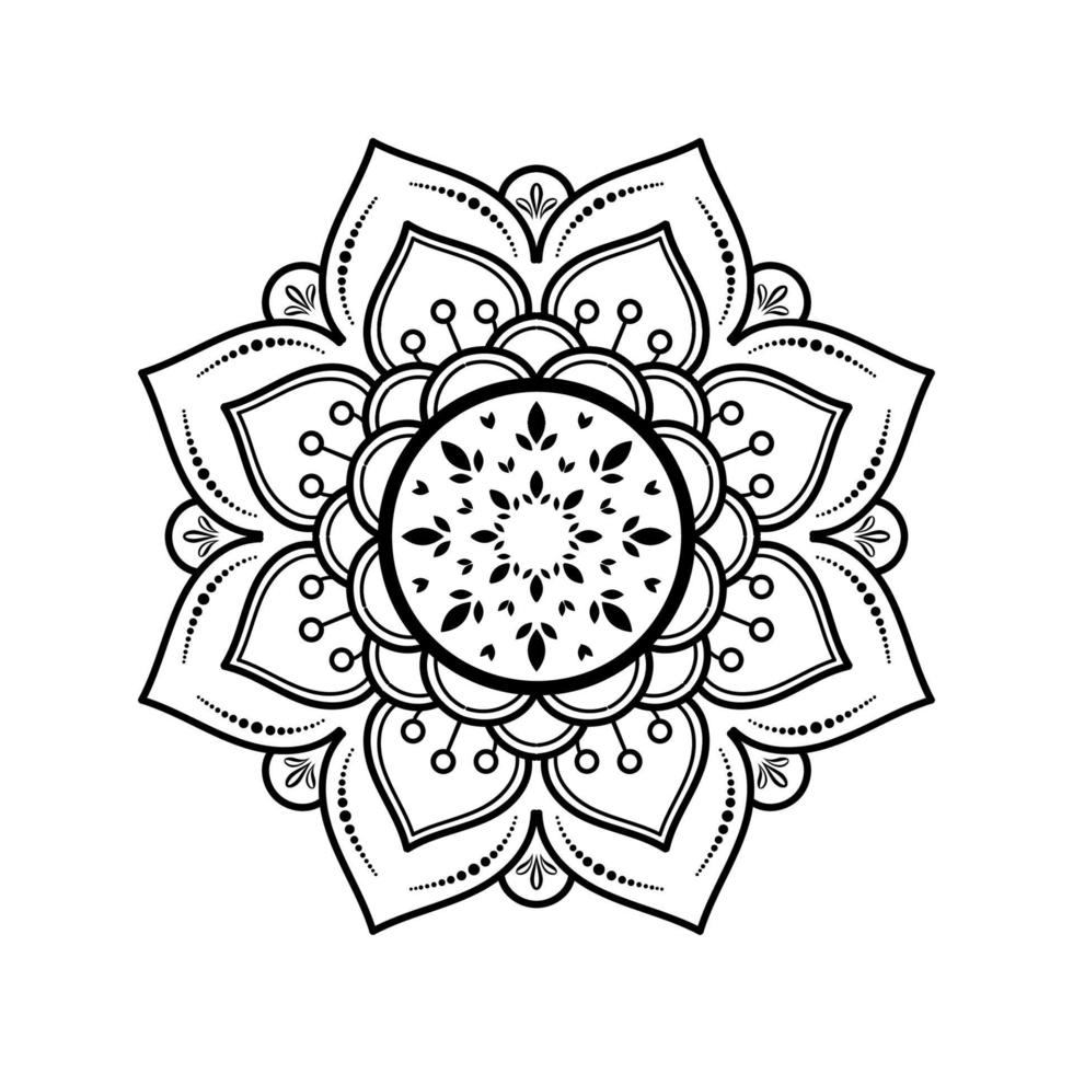Mandala pattern design with hand drawn vector