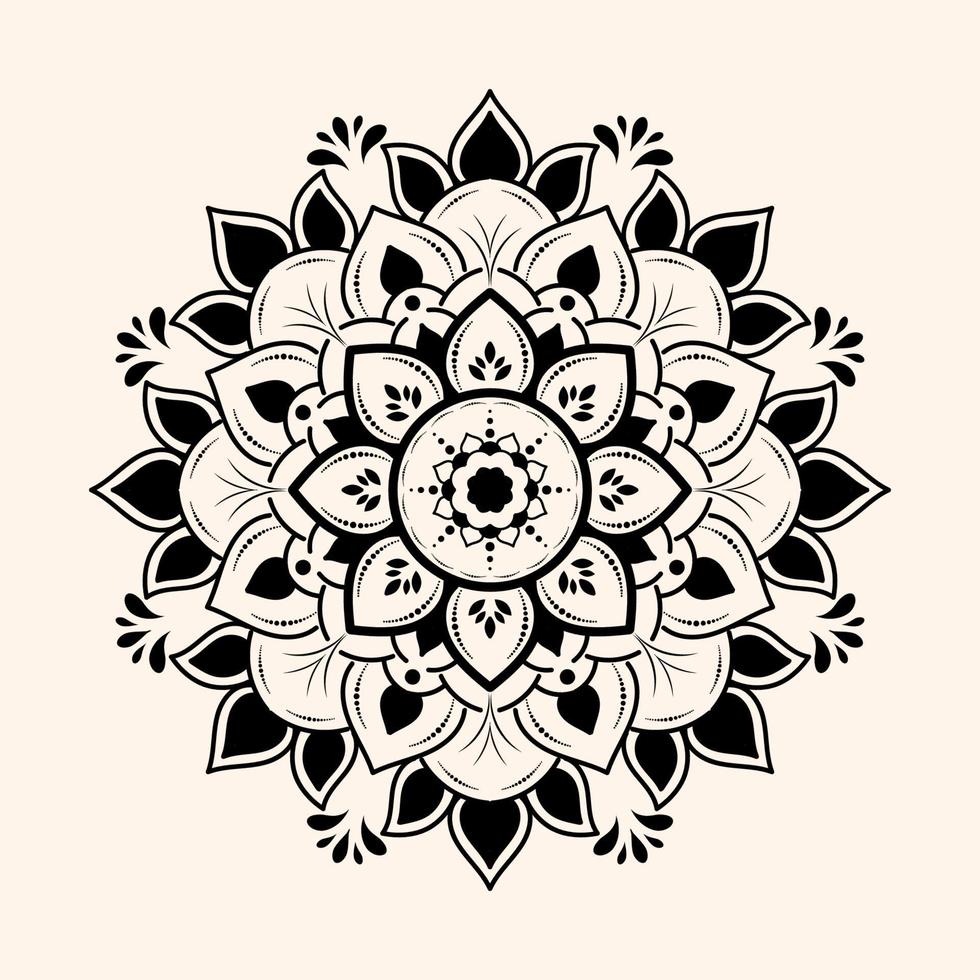 Mandala pattern design with hand drawn vector