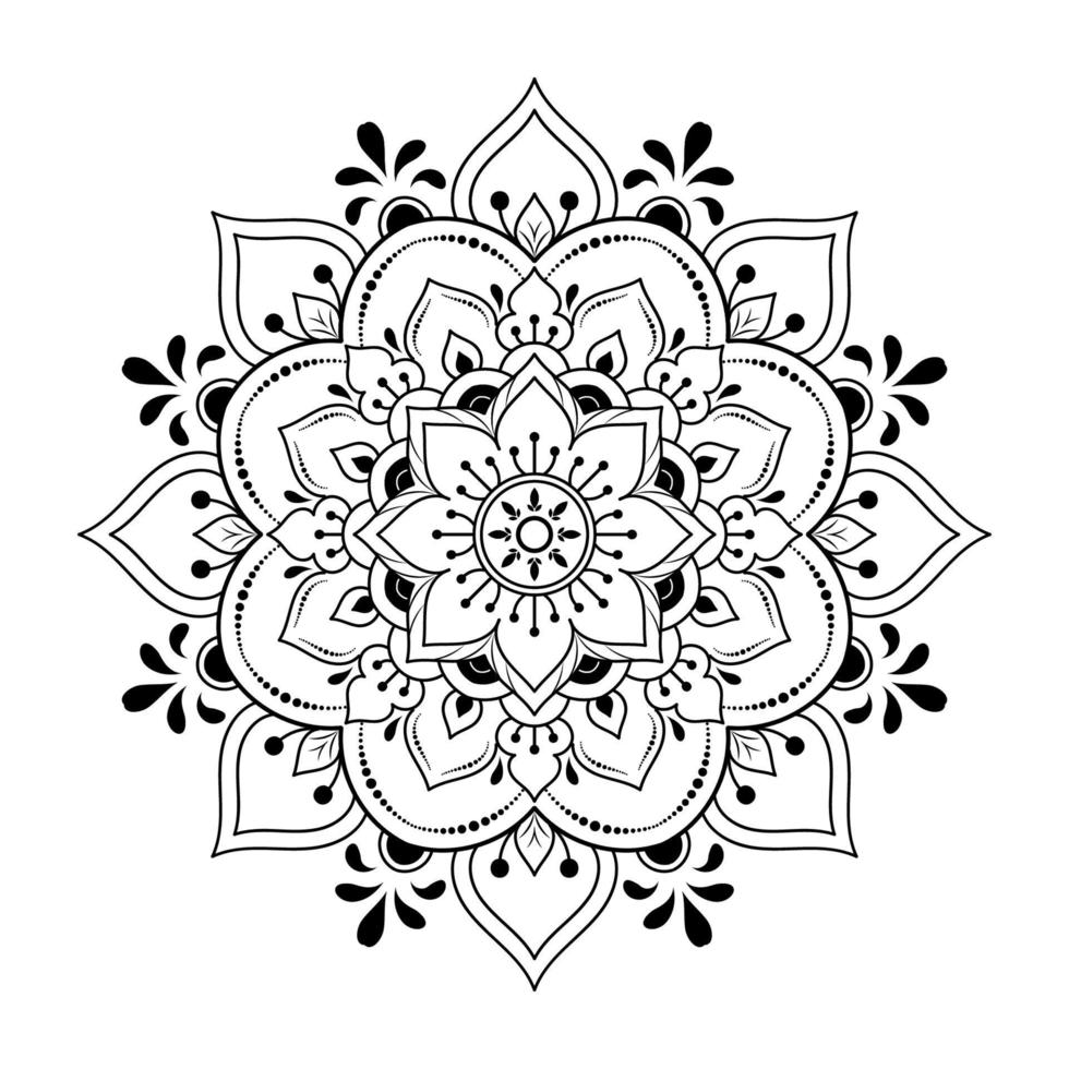 Mandala pattern design with hand drawn vector